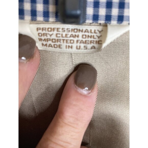 VINTAGE 70'S ORVIS MEN'S BLUE AND WHITE CHECKED BLAZER SPORTS COAT JACKET SZ 44L - Picture 5 of 9